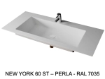 Plan vasque à encaster, bassin 60 cm, sur mesure, Largeur 70 à 200 cm x Profondeur 40 à 60 cm, résine minérale de couleurs ACRYSTONE®, Finition lisse, Livraison Offerte et Rapide.
